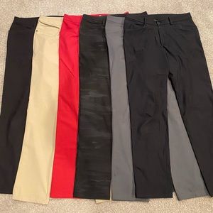 6 pair Lululemon ABC pants sz 34 waist